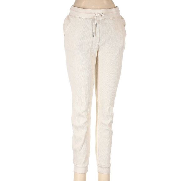 MATE the LABEL 100% Organic Cotton Ivory White Waffle Knit Thermal Joggers Med - Picture 2 of 10